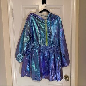 Iridescent Hooded Jacket Dress